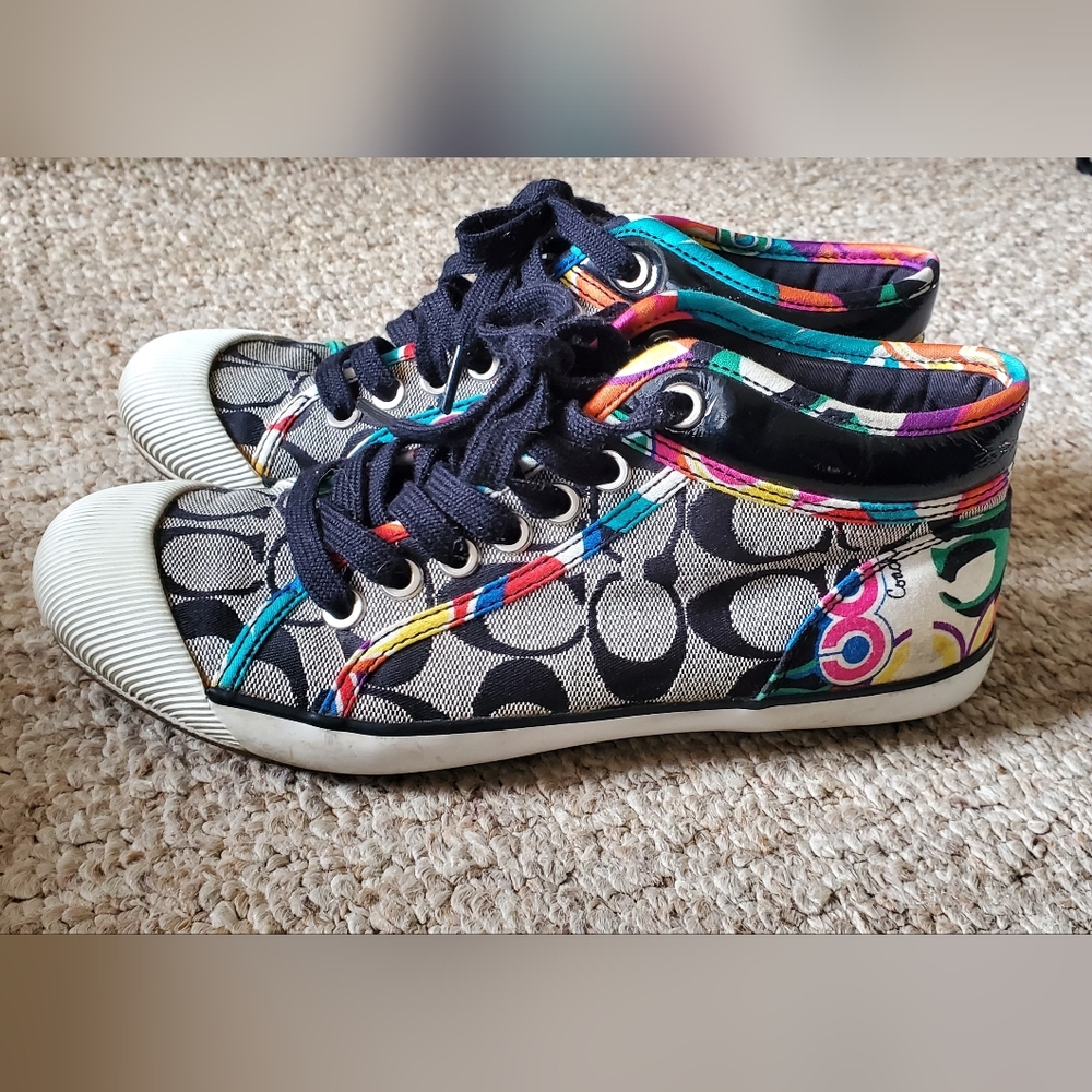 Coach Hightop Sneakers Size 6.5 - Picture 2 of 6